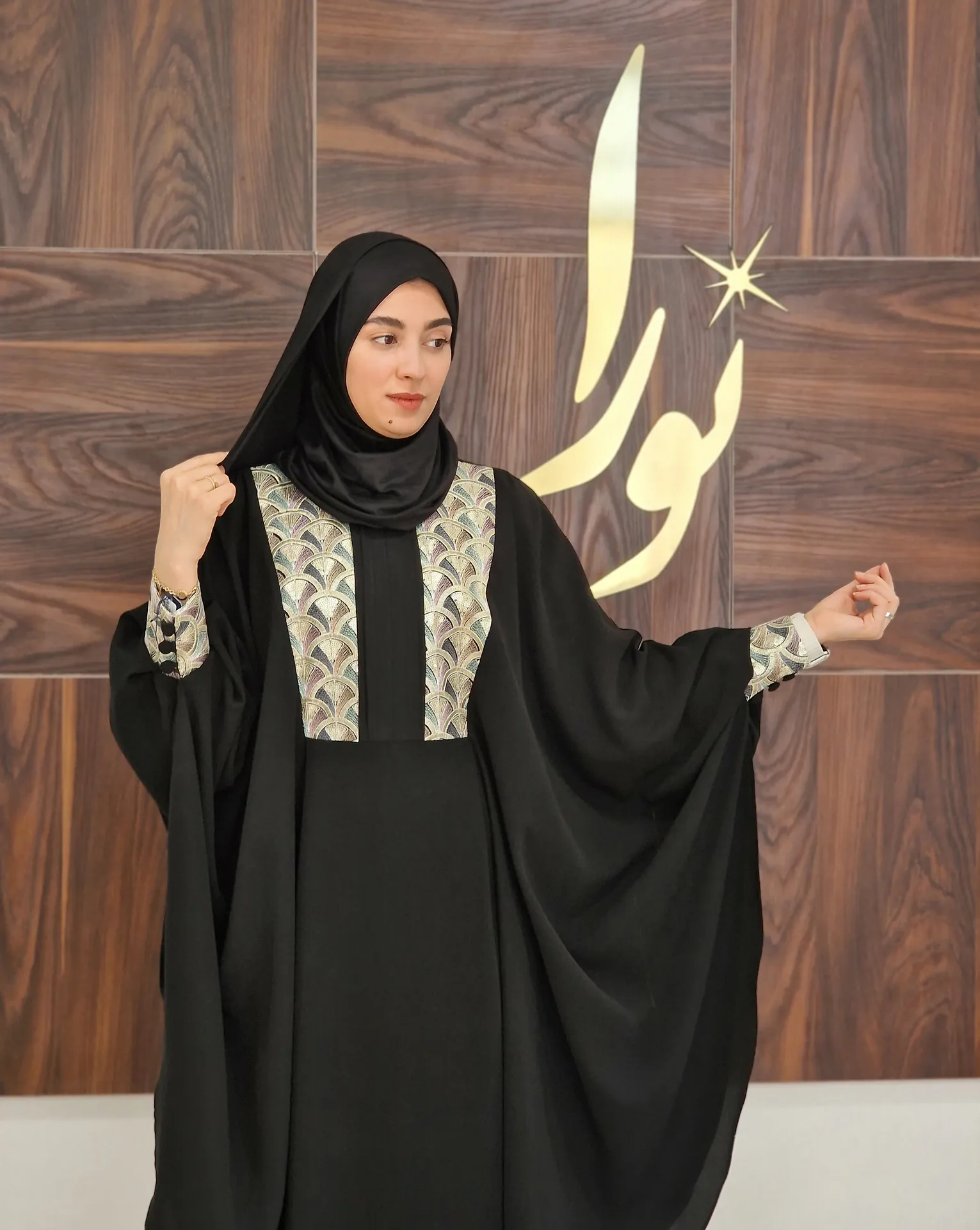 عبا صدف کوتاه مشکی کد 1