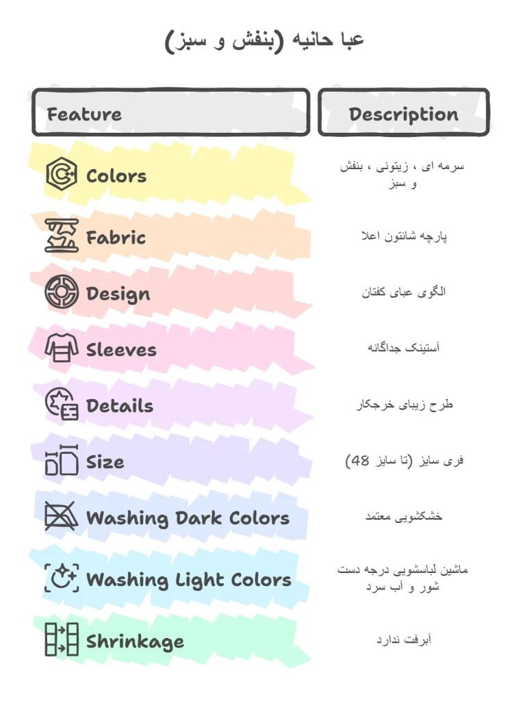 عبا حانیه (بنفش و سبز)