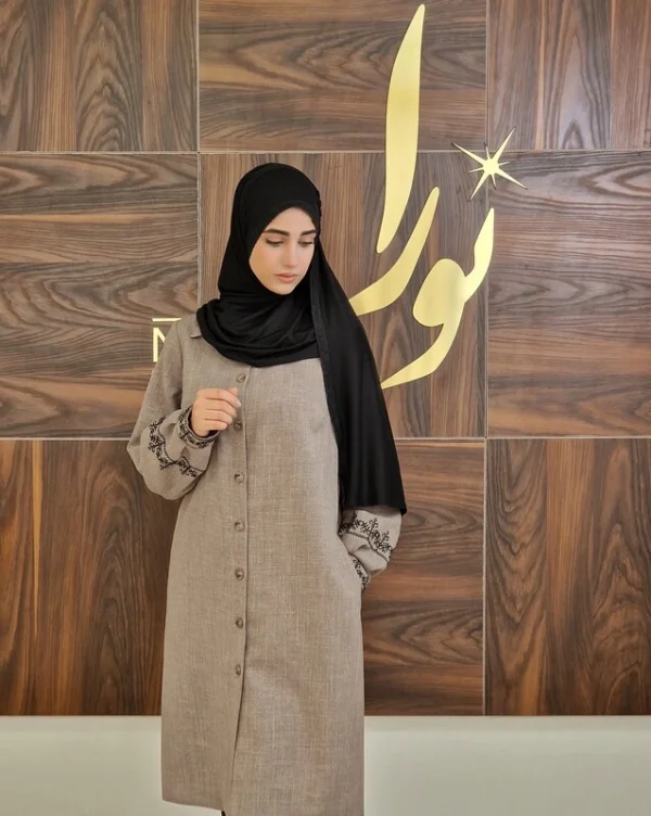 مانتو نسیم (آبی روشن و خاکی)