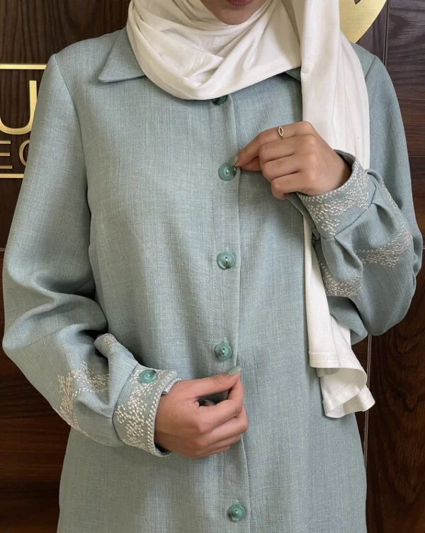 مانتو نسیم (آبی روشن و خاکی)