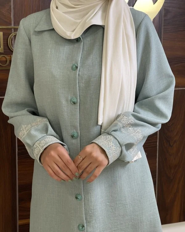 مانتو نسیم (آبی روشن و خاکی)