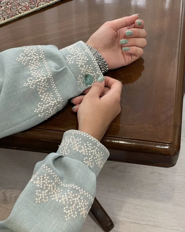 مانتو نسیم (آبی روشن و خاکی)