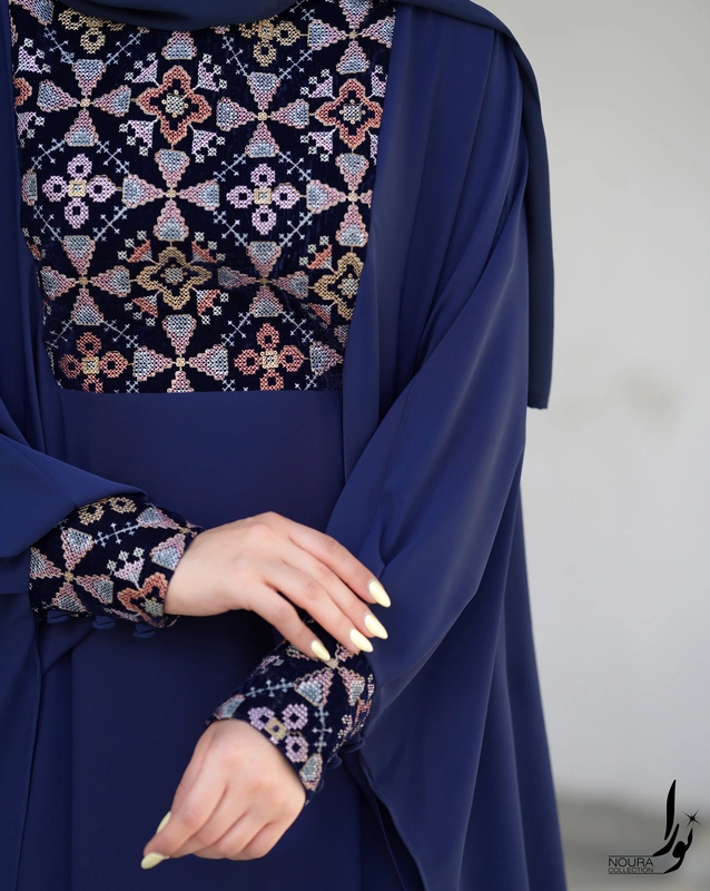 عبا صدف سوزندوزی سرمه ای