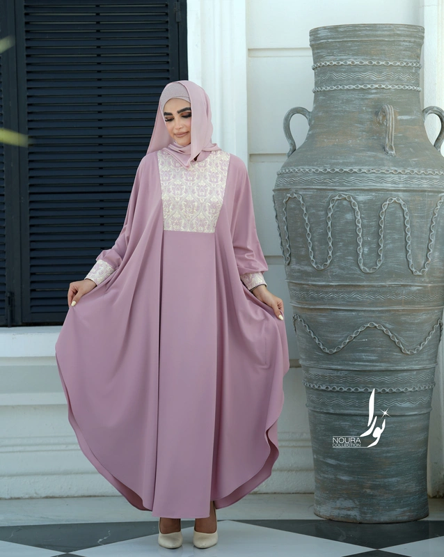 عبا صدف سوزندوزی صورتی 3 عبا صدف سوزندوزی صورتی