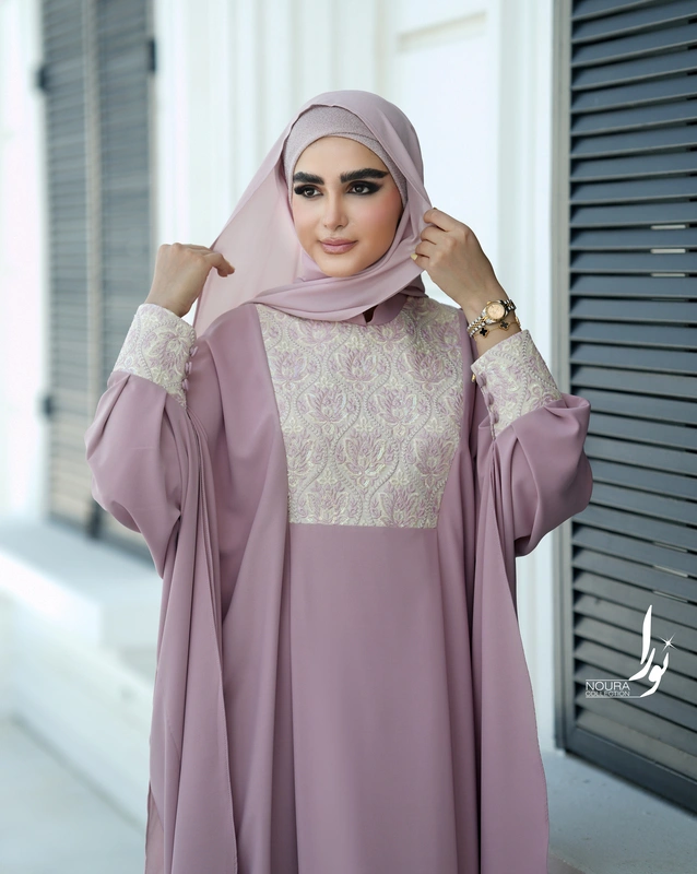 عبا صدف سوزندوزی صورتی 5 عبا صدف سوزندوزی صورتی - Image 5