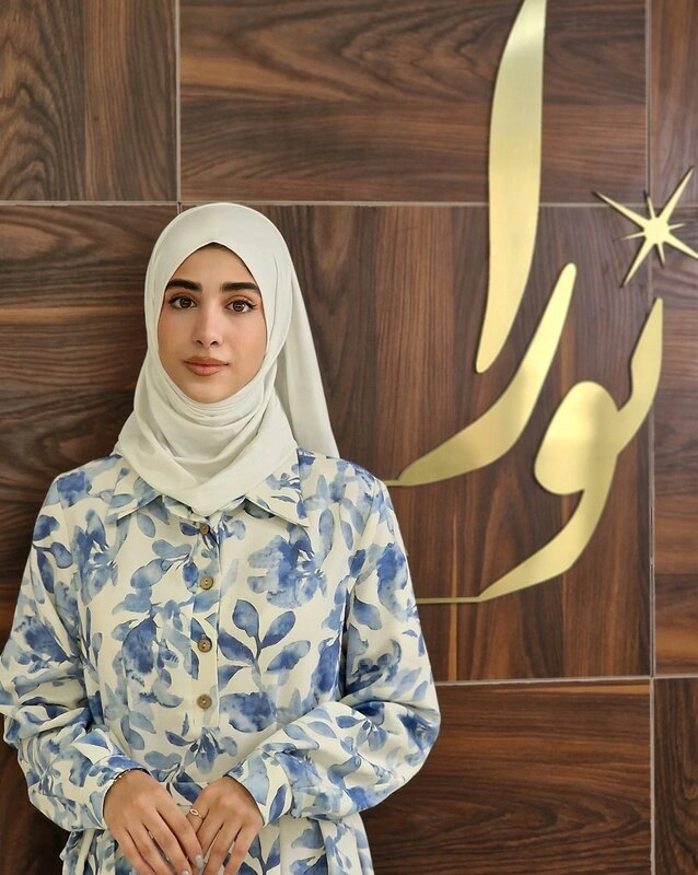 پیراهن نیکتا طرح آبی آبرنگی