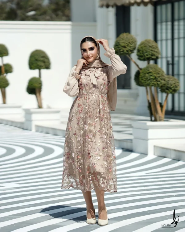 پیراهن مبینا نسکافه ای
