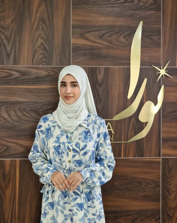 پیراهن نیکتا طرح آبی آبرنگی