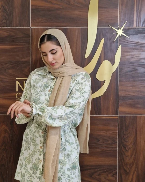 تونیک نازگل سبز طرح بته جقه