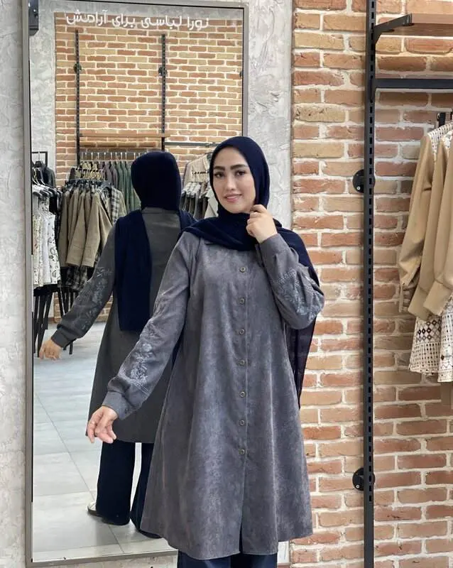 مانتو ماهین طوسی 3 مانتو ماهین طوسی