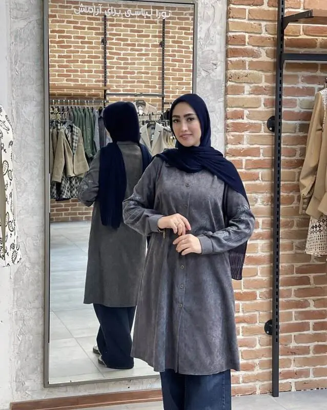 مانتو ماهین طوسی 6 مانتو ماهین طوسی