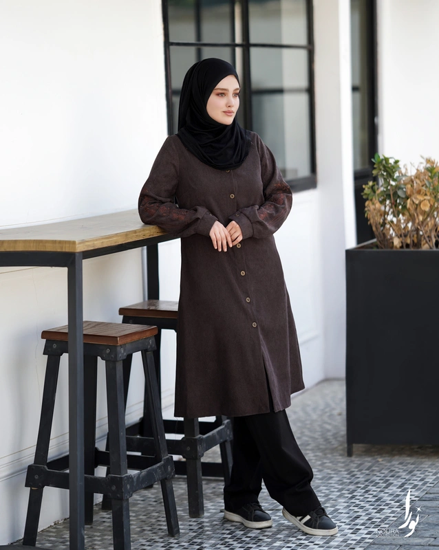 مانتو ماهین قهوه ای - Image 3