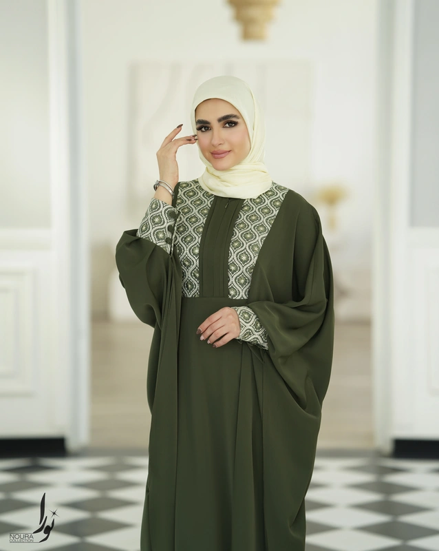 عبا صدف سوزندوزی سبز 5 عبا صدف سوزندوزی سبز