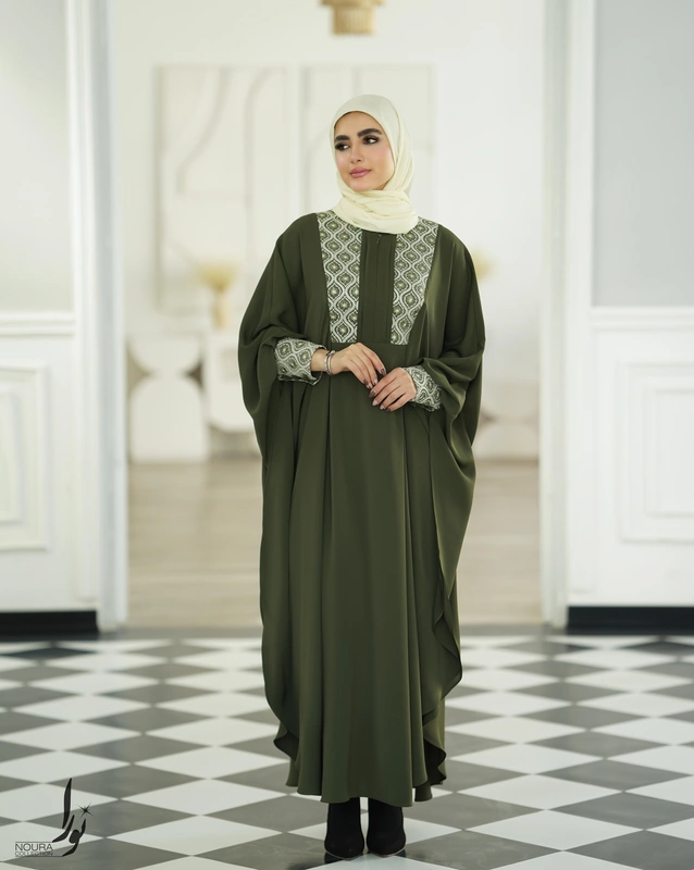 عبا صدف سوزندوزی سبز 3 عبا صدف سوزندوزی سبز