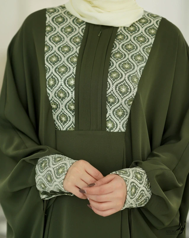 عبا صدف سوزندوزی سبز 2 عبا صدف سوزندوزی سبز