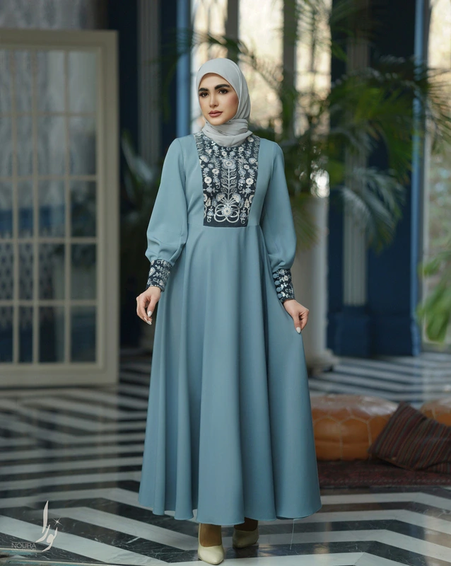 پیراهن آرمیتا نقرآبی 5 پیراهن آرمیتا نقرآبی