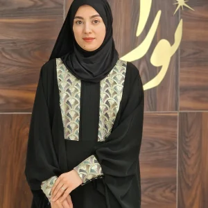 عبا صدف کوتاه مشکی طرح 1