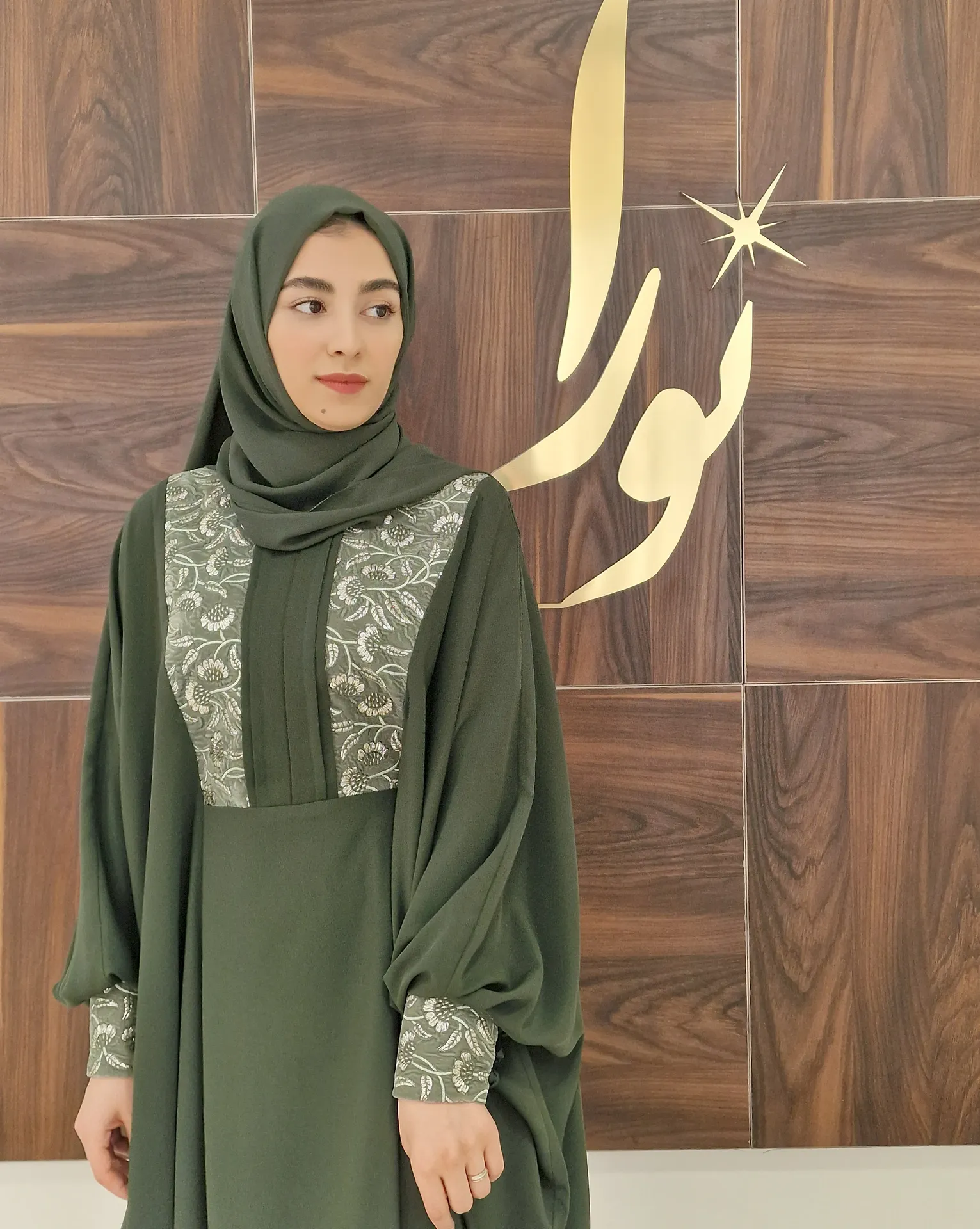 عبا رزا زیتونی طرح برگ 5 عبا رزا زیتونی طرح برگ